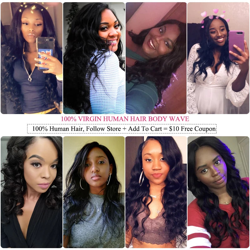 Queen Body Wave Raw Human Hair Bundles - Unprocessed 100% Natural Hair Extensions Weave 1-4pcs