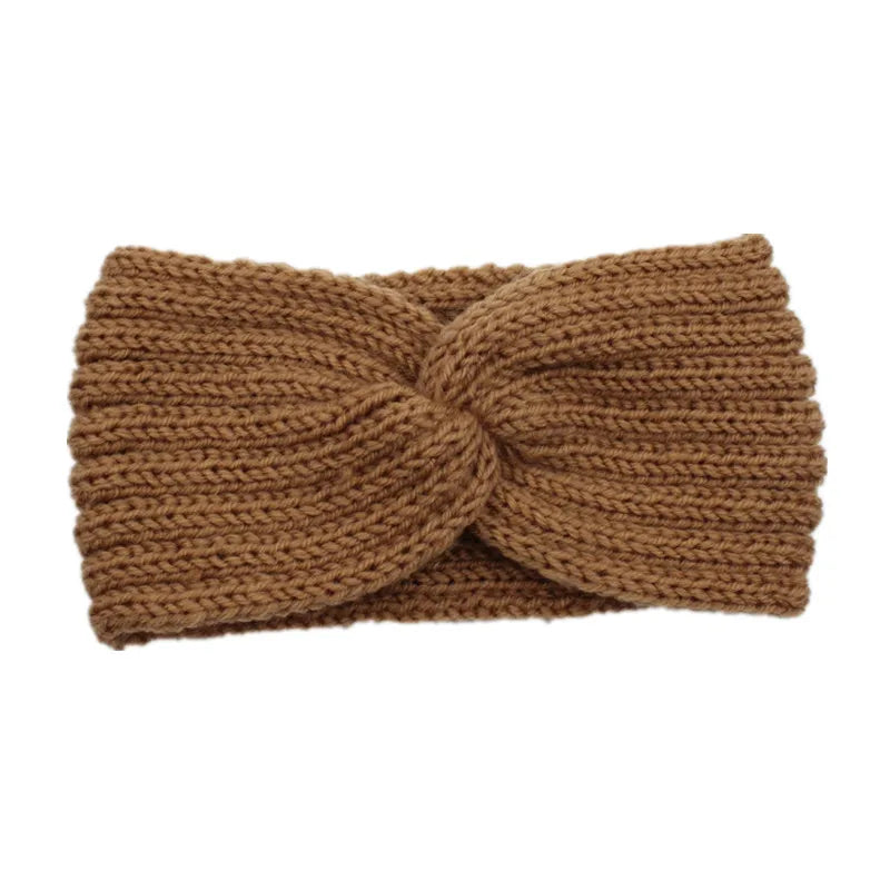 Women's Solid Color Knitted Headband – Elastic Twisted Turban Headwrap, Winter Hair Band for Girls, Fashion Hair Accessories