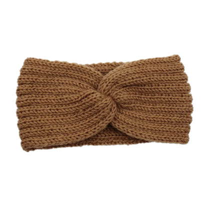 Women's Solid Color Knitted Headband – Elastic Twisted Turban Headwrap, Winter Hair Band for Girls, Fashion Hair Accessories
