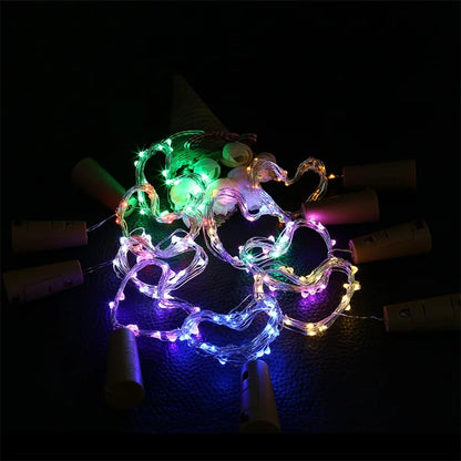 Solar Wine Bottle Lights – 10LED/15LED/20LED Cork Shape Fairy Lights, Copper Wire Garland for Christmas & Home Room Decoration