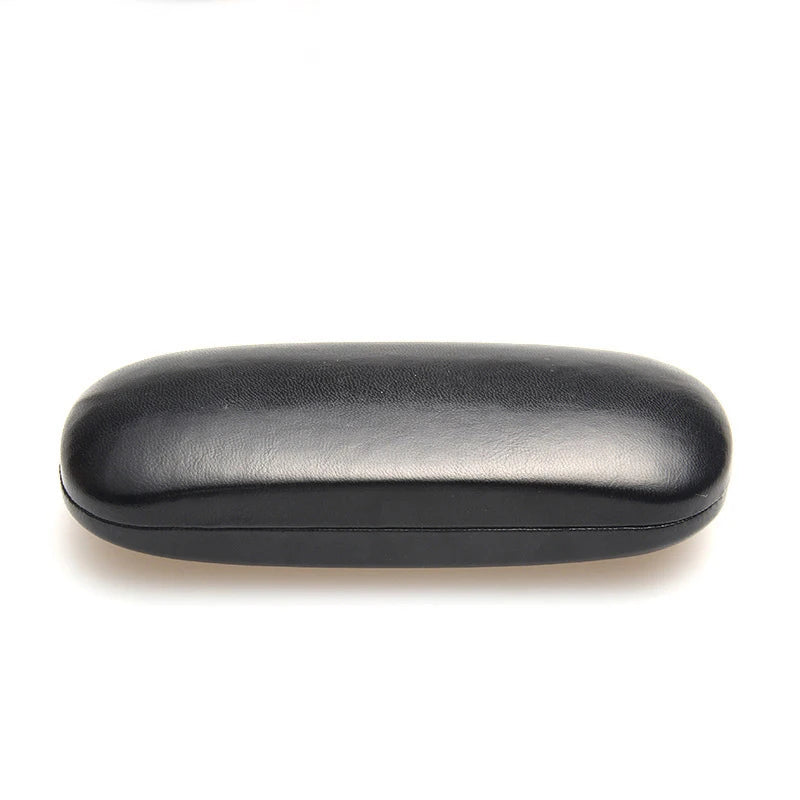 Hard Frame Leather Glasses Case - Waterproof Eyeglass Cover for Portable Reading Glasses, Solid Spectacle Box for Men