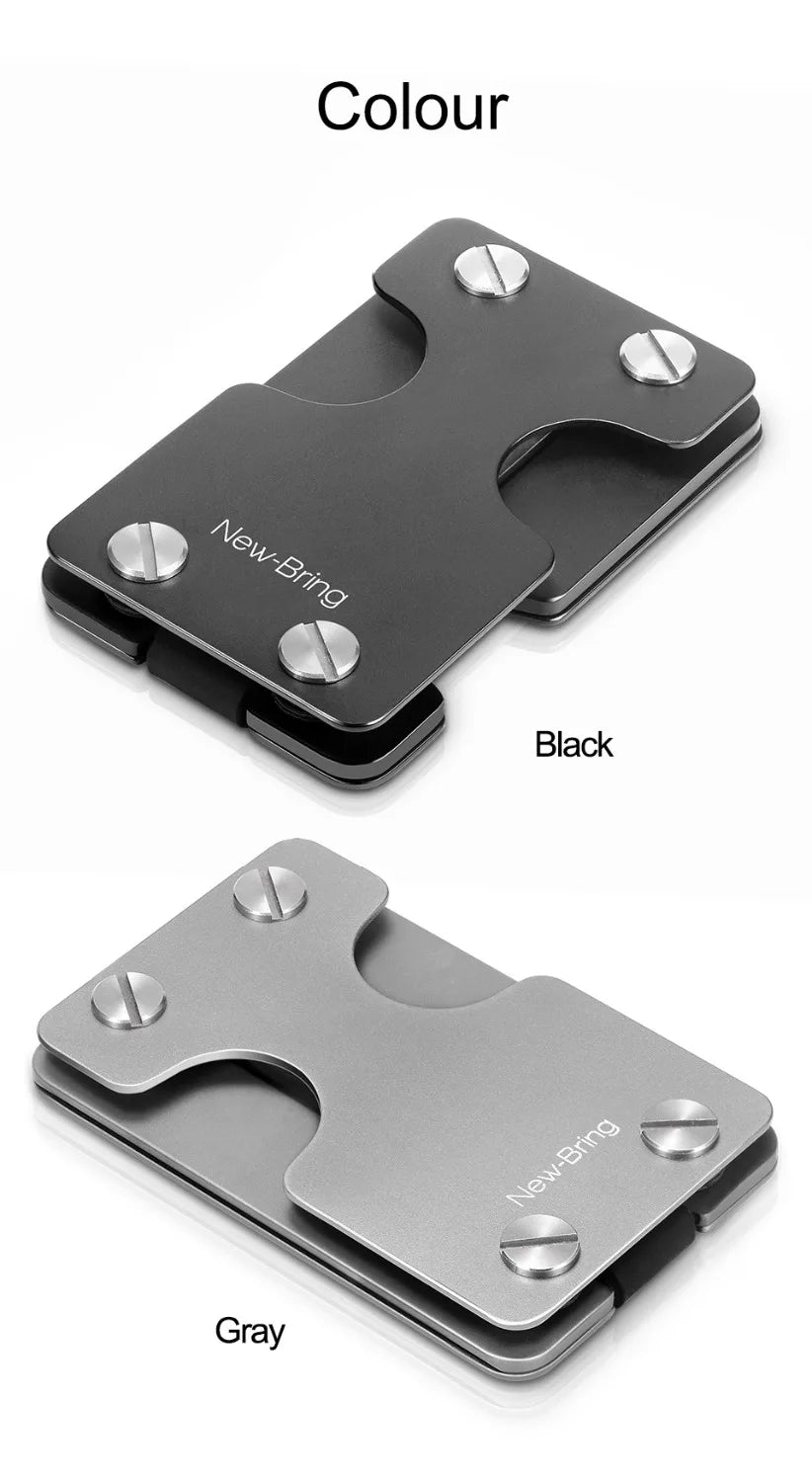 NewBring Multi-Functional Metal Money Clip – Men's Credit Card Wallet with Key Holder