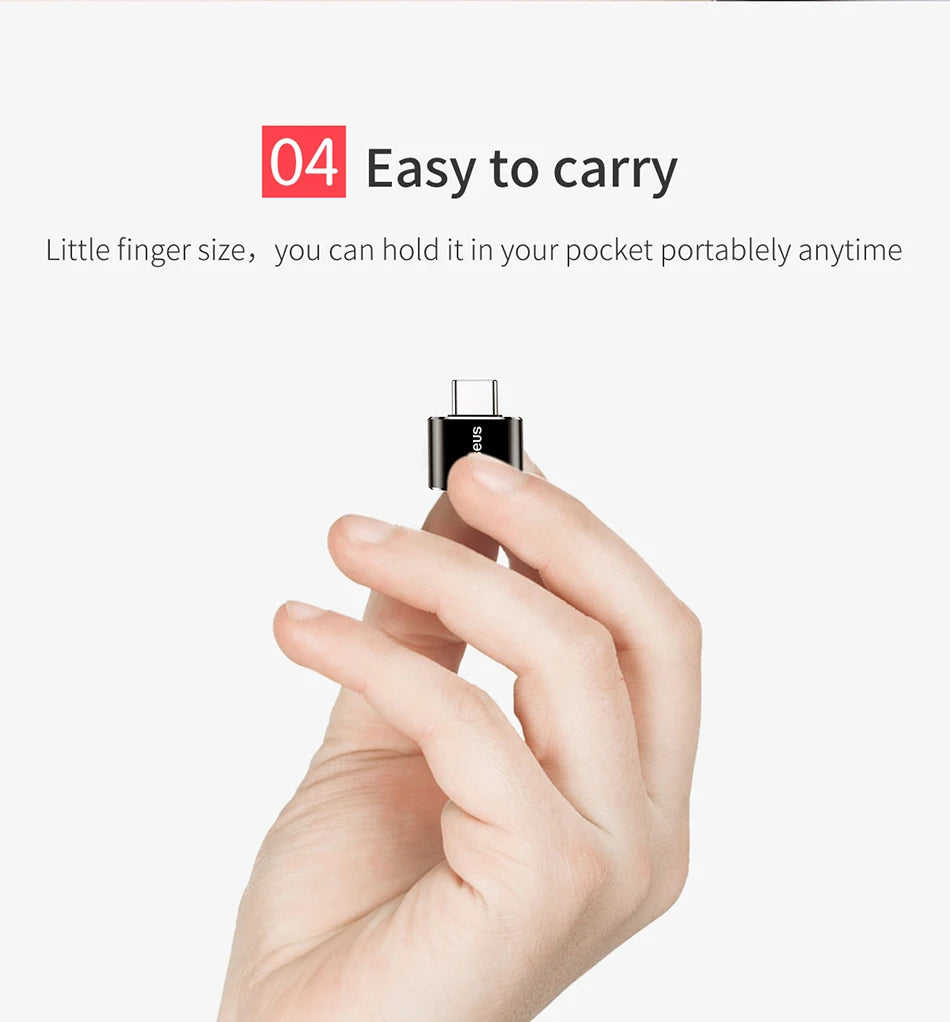 Baseus USB to Type-C OTG Adapter – USB-C Male to Micro USB Female Converter for MacBook, Samsung S20, USBC OTG Connector