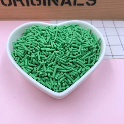 100g Colorful Long Clay Sprinkles – 5-6mm DIY Craft Decorations for Phone Deco & Creative Projects