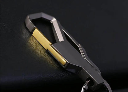 3-Color Silver Metal Keychain – Classic Inlay Key Ring, Romantic Gift for Men & Women