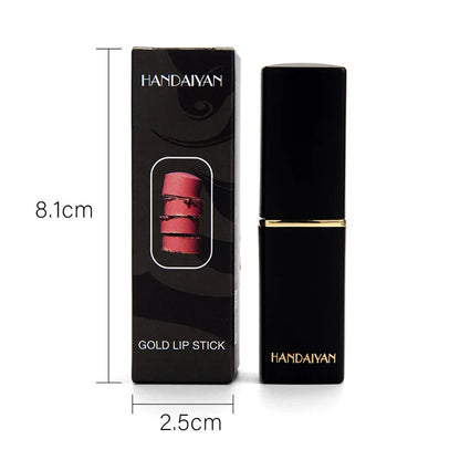 Professional Brand Lipstick – Waterproof, Long-Lasting Nude Pink & Mermaid Shimmer, Luxury Makeup Cosmetic
