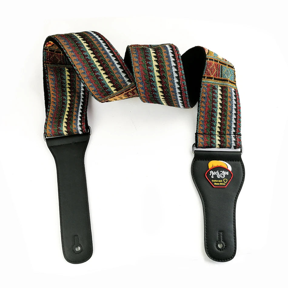 High-Quality Cotton Guitar Strap – Adjustable Length, 6.2cm Wide for Acoustic Guitar & Electric Bass