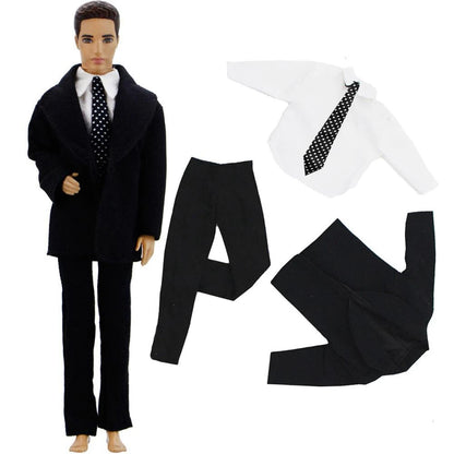 Handmade 1/6 Doll Outfit for 12-Inch Boy Doll — Men’s Formal Suit with Shirt, Coat, Trousers & Shoes, 30cm Toy Clothes