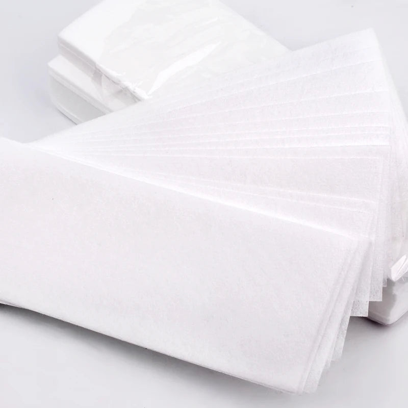100pcs Hair Removal Wax Strip Paper Rolls – High Quality Nonwoven Body Cloth for Smooth Skin