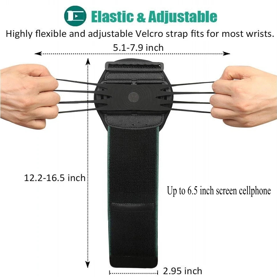Universal Sports Armband: Wristband Phone Holder for iPhone Running (4"-6.5" Inch) - Compatible with Samsung, Xiaomi, OPPO - Ideal for Cycling, Gym, and Outdoor Activities