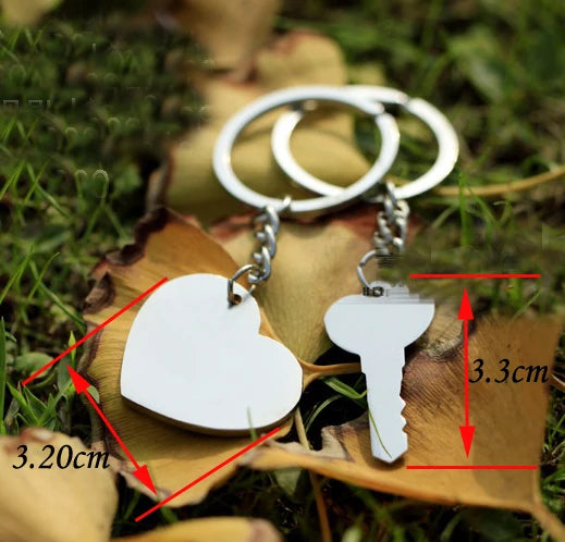 Zinc Alloy Couple Keychain - Silver-Plated My Heart Key Ring for Wedding Favors & Romantic Gifts