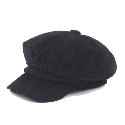 Vintage Newsboy Beret Cap for Women – Autumn Winter Octagonal Painter Hat England Style