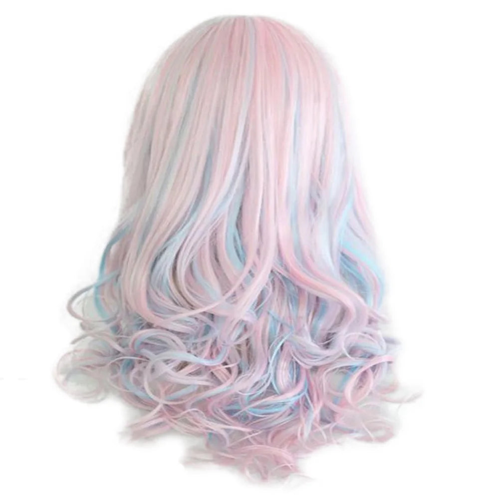 HAIRJOY Women’s 70cm Long Blue and Pink Mixed Wavy Braided Ponytails Synthetic Party Cosplay Wig - 30 Colors Available