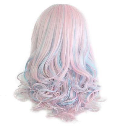 HAIRJOY Women’s 70cm Long Blue and Pink Mixed Wavy Braided Ponytails Synthetic Party Cosplay Wig - 30 Colors Available