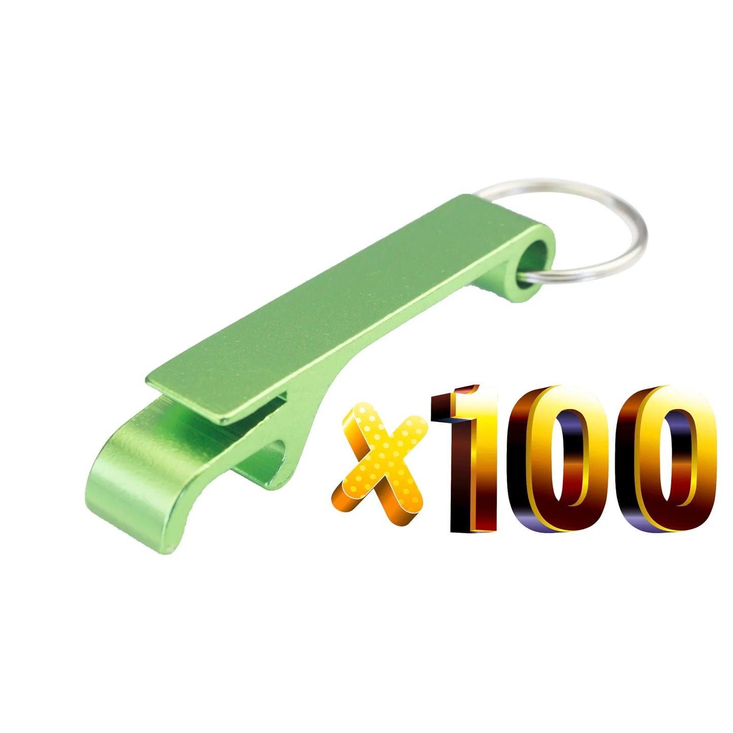 100pcs Custom Aluminum Can Opener Keychain — Portable Promotional Giveaway with Logo for Restaurants