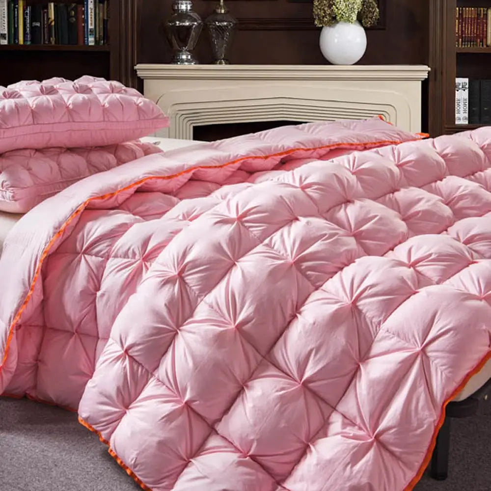 3D Luxury Quilted Goose Down Duvet – 100% High-Rank Winter Comforter, Thick Solid Color Blanket for King, Queen & Full Size Beds