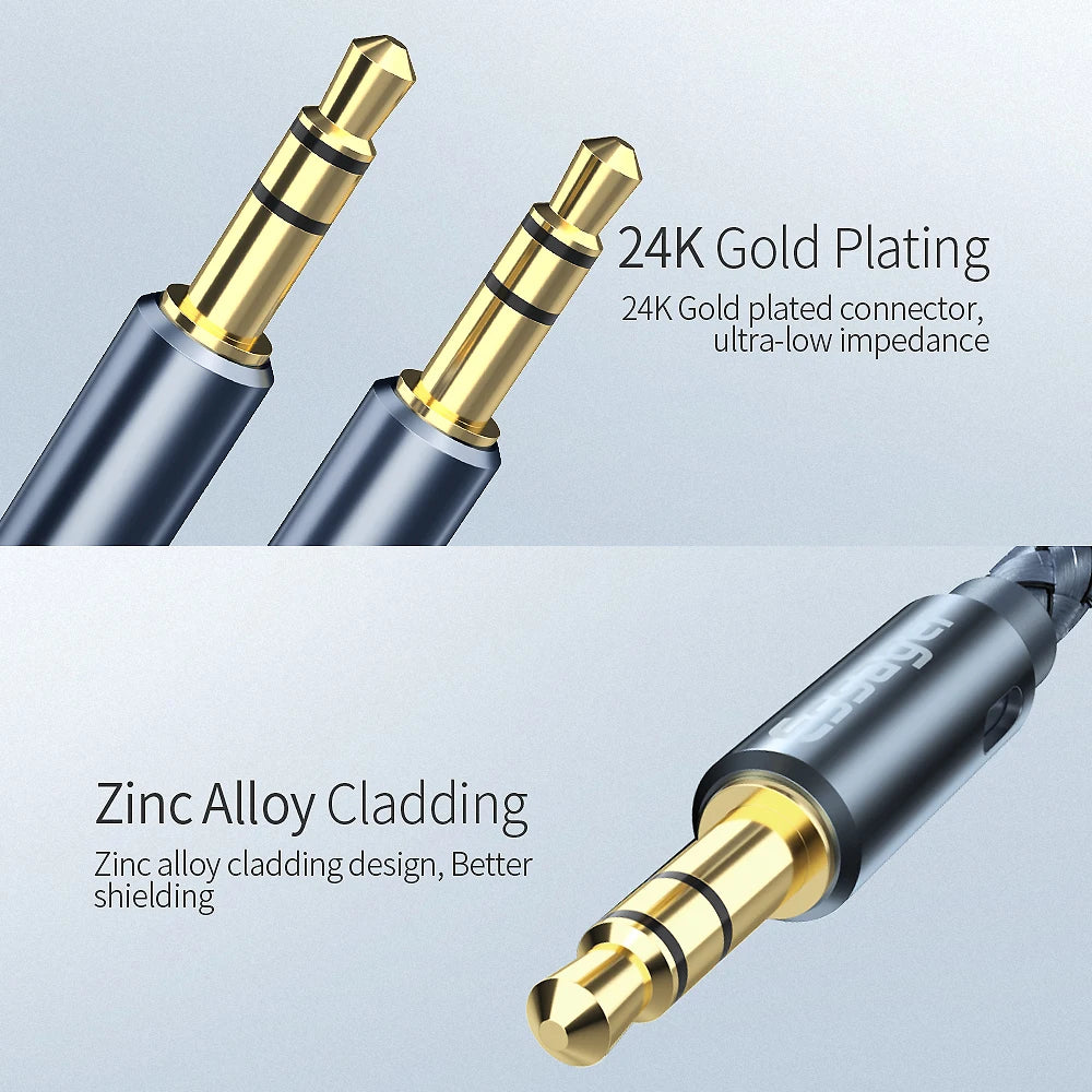 Essager 3.5mm Male to Male Aux Audio Cable — Speaker Wire for Car, Headphones, Samsung & Xiaomi