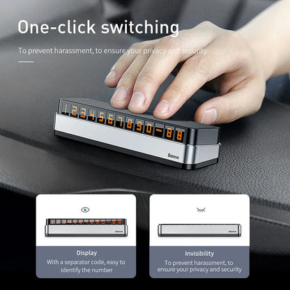 Baseus Car Temporary Parking Card Phone Number Holder | Luminous Telephone Number Plate | Car Park Car-styling Accessories