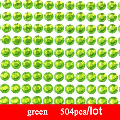 Self Adhesive Rhinestone Stickers - 504/900PCS Acrylic Gems for DIY Crafts & Scrapbooking