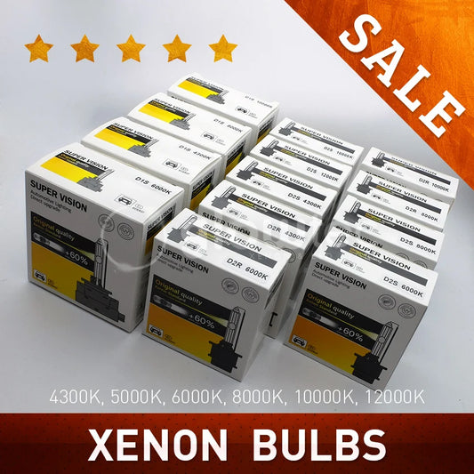 GLOWTEC HID Headlight Bulbs - D1S D2S D3S D4S Series Xenon Replacement Lamps 4300K-8000K