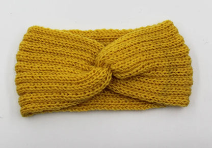 Women's Solid Color Knitted Headband – Elastic Twisted Turban Headwrap, Winter Hair Band for Girls, Fashion Hair Accessories