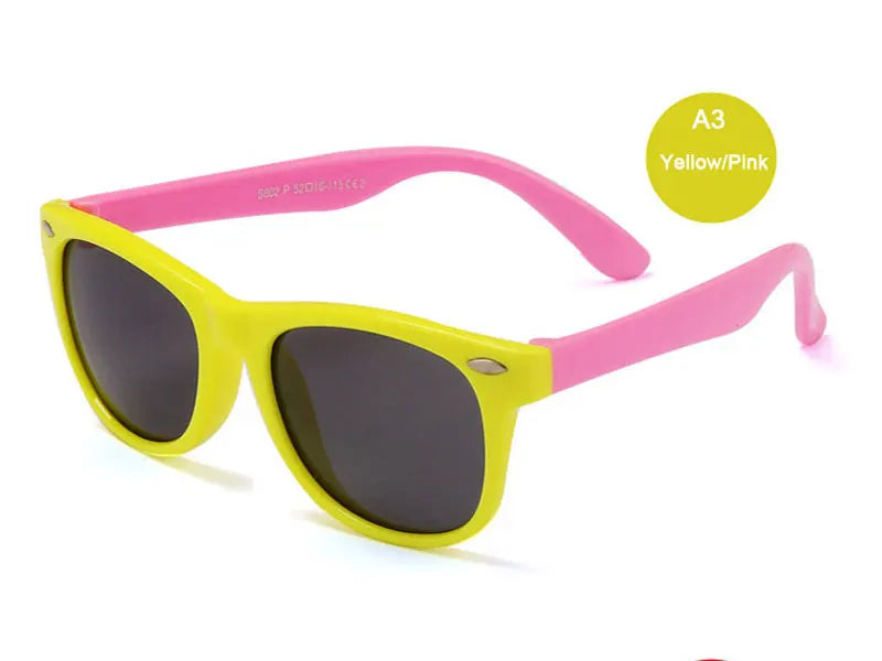 Kids Polarized Sunglasses – Classic Designer UV Protection Eyewear with TAC Lenses & TR90 Flexible Safety Frame for Boys & Girls