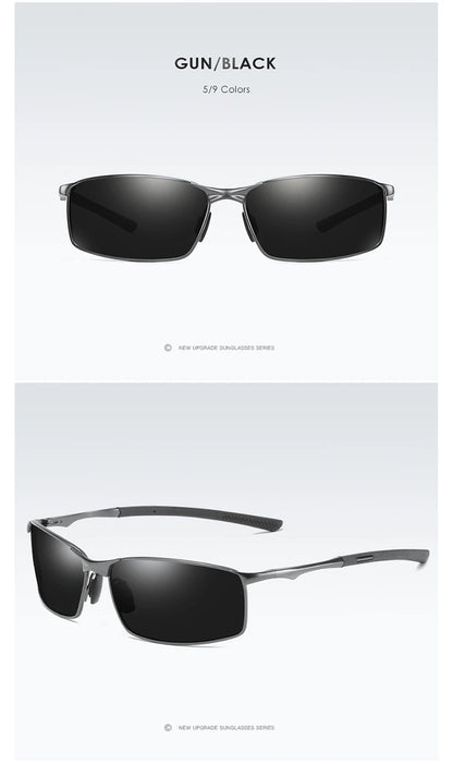 Aoron Polarized Sunglasses – UV400 Anti-Glare Metal Frame Driving Glasses for Men & Women