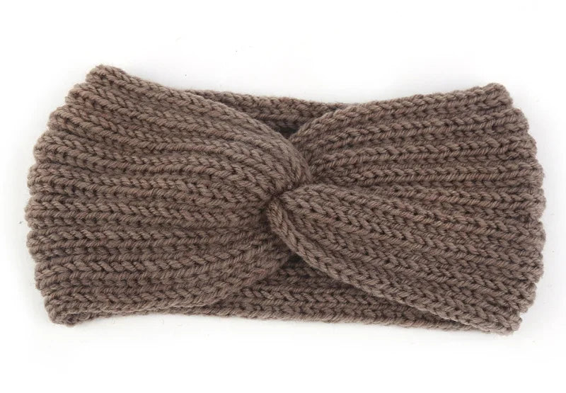 Women's Solid Color Knitted Headband – Elastic Twisted Turban Headwrap, Winter Hair Band for Girls, Fashion Hair Accessories