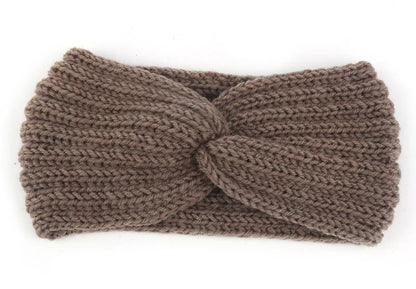 Women's Solid Color Knitted Headband – Elastic Twisted Turban Headwrap, Winter Hair Band for Girls, Fashion Hair Accessories