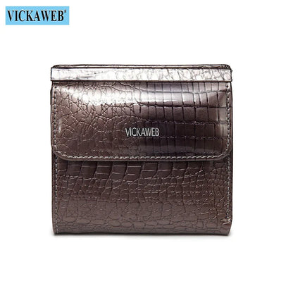 VICKAWEB Mini Women’s Wallet — Genuine Leather Alligator Hasp Short Purse, Fashion Small Wallet for Women 209