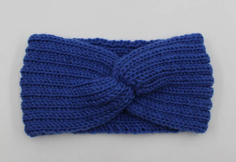 Women's Solid Color Knitted Headband – Elastic Twisted Turban Headwrap, Winter Hair Band for Girls, Fashion Hair Accessories