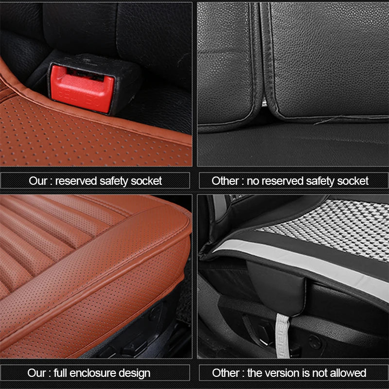 Universal Leather Car Seat Covers - Seat Cushion Protector Mats for Auto Interiors