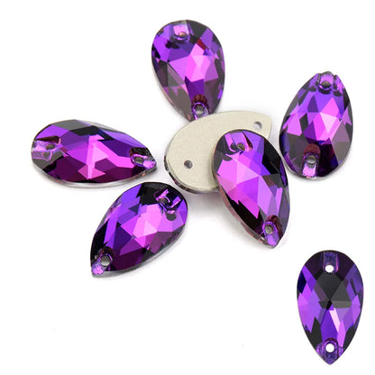 AAAAA Tear Drop Rhinestones — High-Quality Sew-On Stones for Dress, Bag, Garment & Shoe Decoration