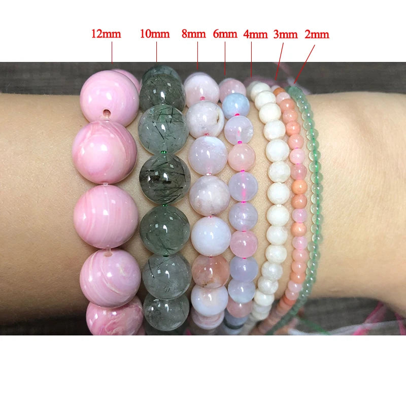 Natural Stone Rondelle Beads - 5x8mm Tourmaline, Citrine & Quartz Loose Beads for DIY Bracelets