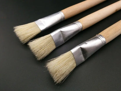 2PCS Pig Bristle Oil Painting Brushes Set – Large Flat Glue & Painting Brushes for Artists, Drawing & Art Supplies
