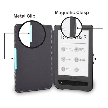 PB 626 Plus Leather Case Cover – eReader Case for Pocketbook Touch Lux 3 & PocketBook 626 Ebook Skin