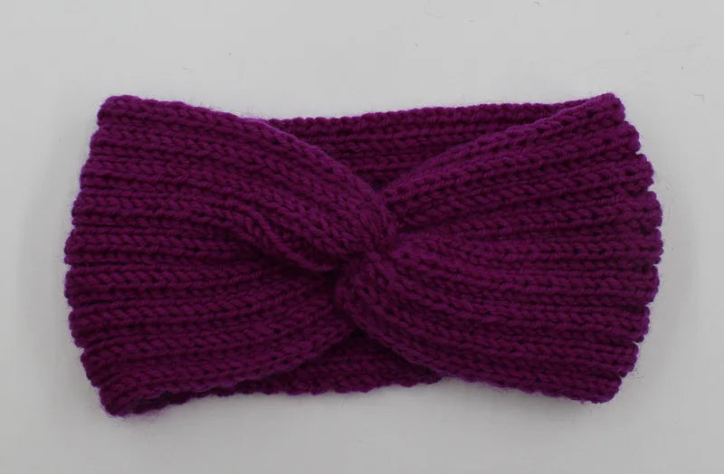 Women's Solid Color Knitted Headband – Elastic Twisted Turban Headwrap, Winter Hair Band for Girls, Fashion Hair Accessories