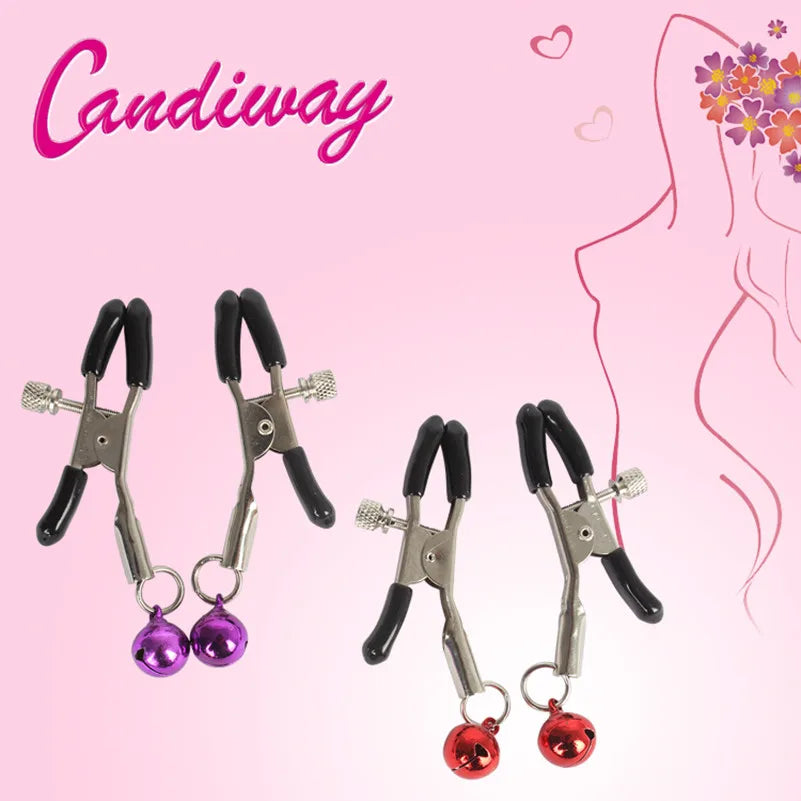 Adjustable Metal Nipple Clamps - Adult Novelty Clips for Couples’ Intimate Play and Massage