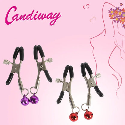 Adjustable Metal Nipple Clamps - Adult Novelty Clips for Couples’ Intimate Play and Massage