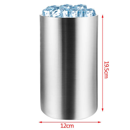 UPORS Stainless Steel Wine Cooler Bucket – Double Wall Bottle Holder for Champagne, Beer & Ice, Bar Chiller Tool