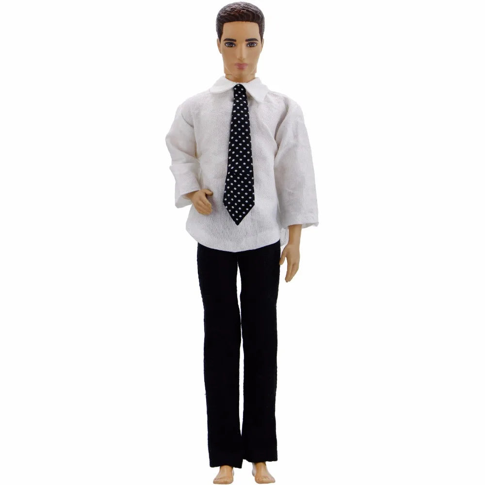 Handmade 1/6 Doll Outfit for 12-Inch Boy Doll — Men’s Formal Suit with Shirt, Coat, Trousers & Shoes, 30cm Toy Clothes