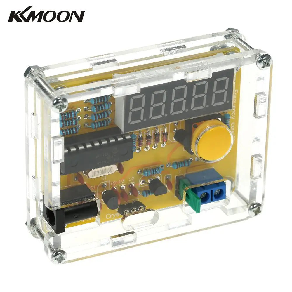 Digital Frequency Counter Tester - 1Hz–50MHz Crystal Oscillator Meter with Transparent Case for DIY Electronics Testing