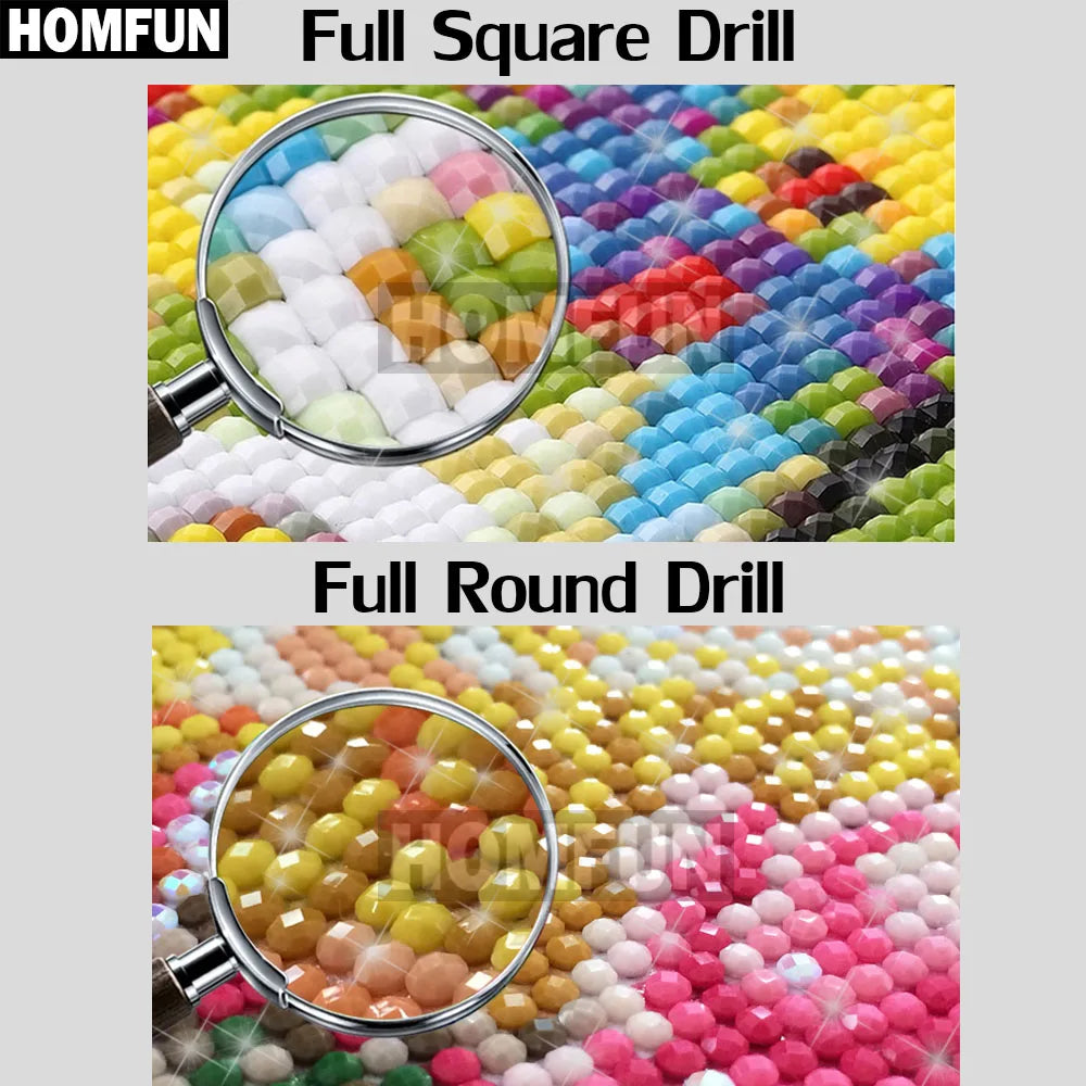 HOMFUN 5D DIY Custom Diamond Painting – Rhinestone Embroidery Cross Stitch Art for Home & Wedding Decoration