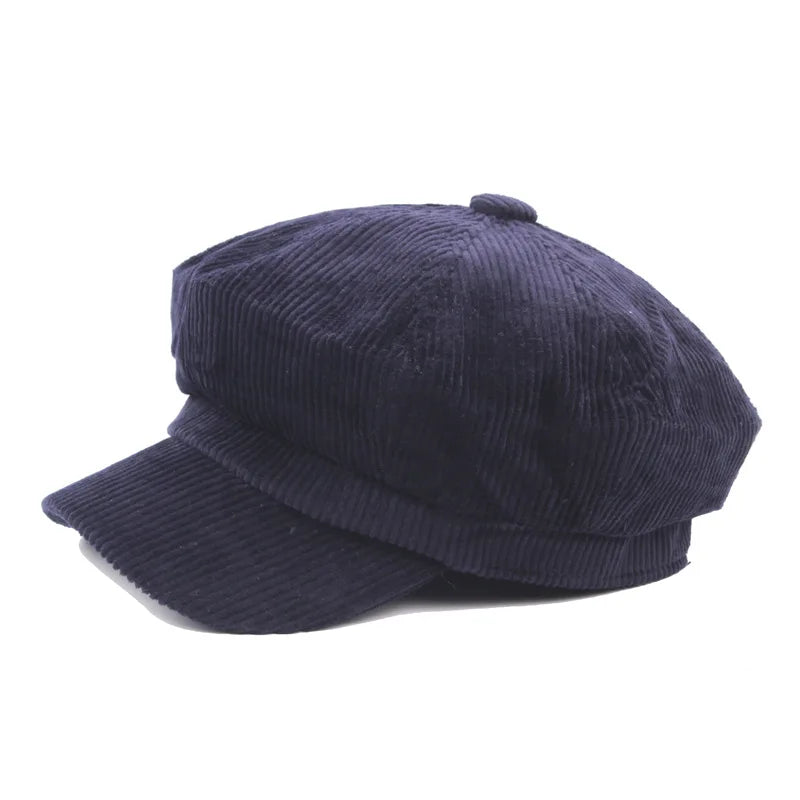 Vintage Newsboy Beret Cap for Women – Autumn Winter Octagonal Painter Hat England Style