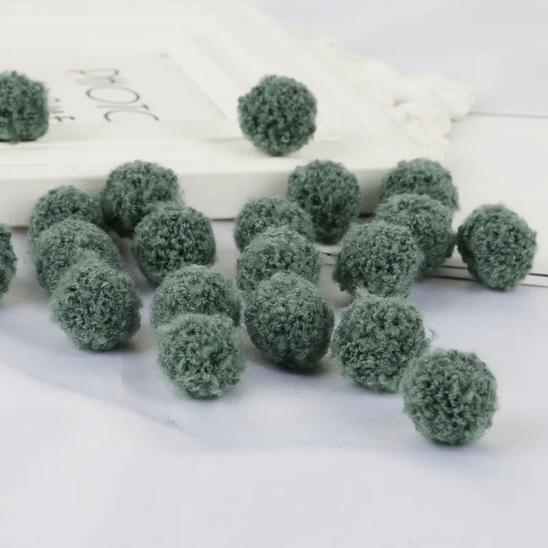 10Pcs Soft Pompom Balls 15/20mm - Fluffy Plush Craft Furballs for DIY Sewing, Home Decor & Christmas Tree Decoration