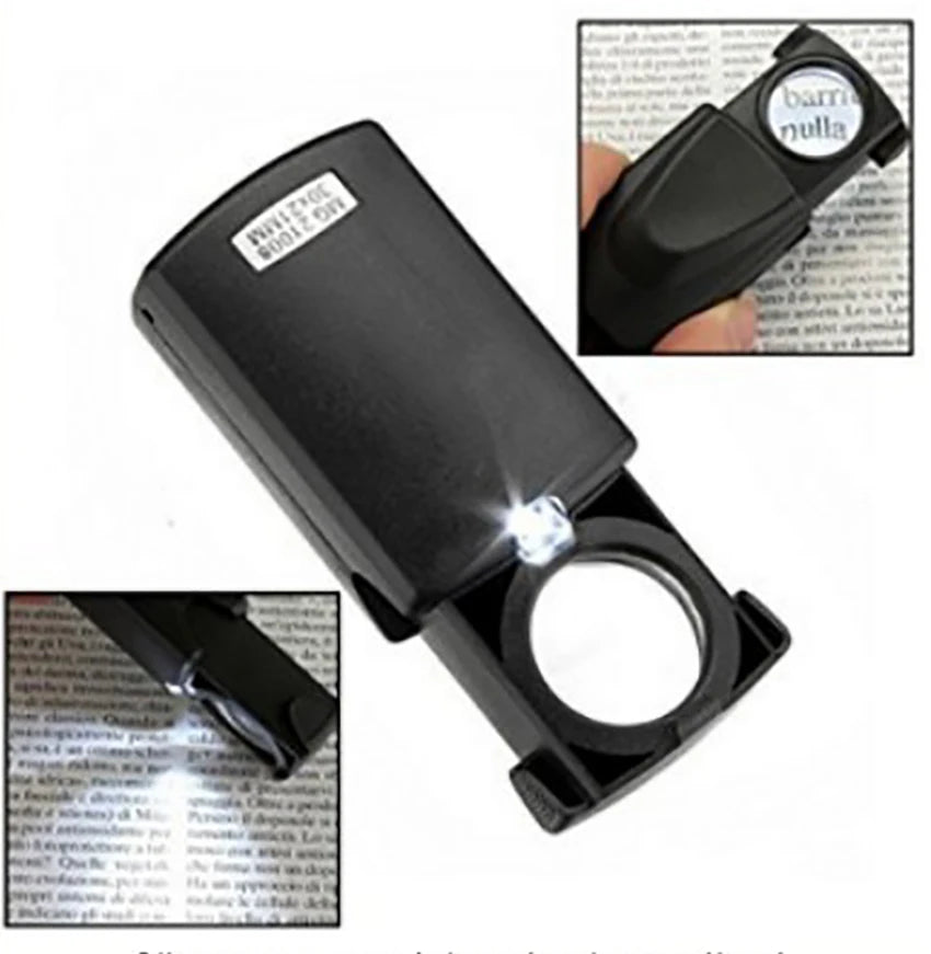 Portable 30X LED Magnifier — Acrylic Lens for Jewelry Appraisal, Reading, Sewing & Seniors