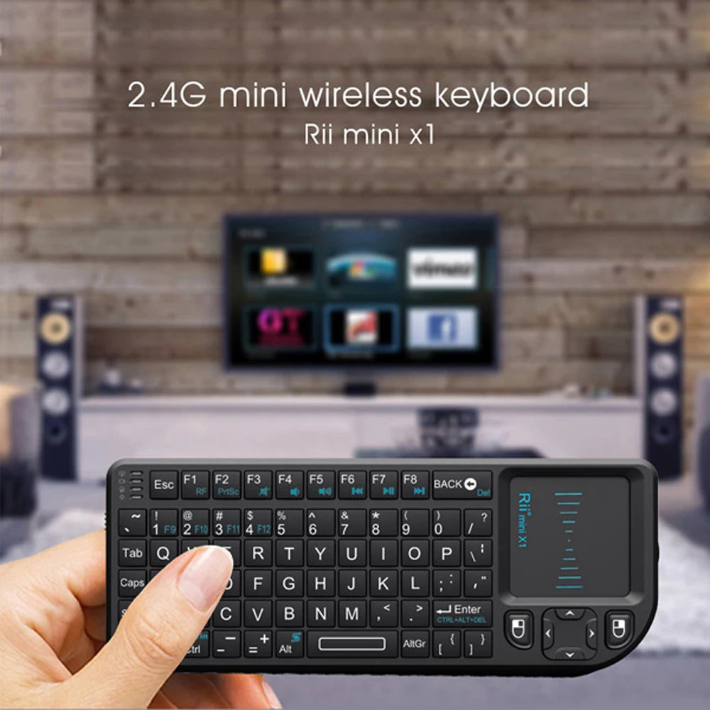 Rii X1 2.4GHz Mini Wireless Keyboard with TouchPad – English/ES/FR Layout for Android TV Box, PC & Laptop