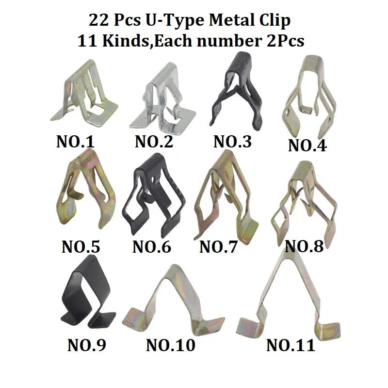 Universal Car Dashboard Retainer Clips – Metal Fastener Rivets for DVD CD Panel & Trim