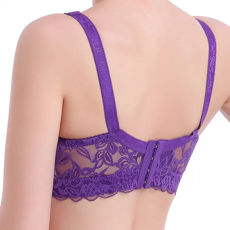 Women’s Plus Size Lace Push-Up Bralette – Sexy Support Bra for 80CD–105CD (42D–46D) Comfortable Intimates Lingerie