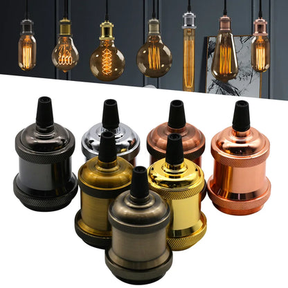 Add Vintage Charm: Retro Edison Lamp E27 Socket Pendant Lights - Aluminum Industrial Lamp Holder Fitting with Screw Base for Classic Appeal